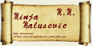 Minja Malušević vizit kartica
